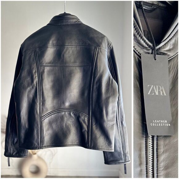 ZW COLLECTION ZIPPERED GENUINE LEATHER JACKET - Picture 3 of 3